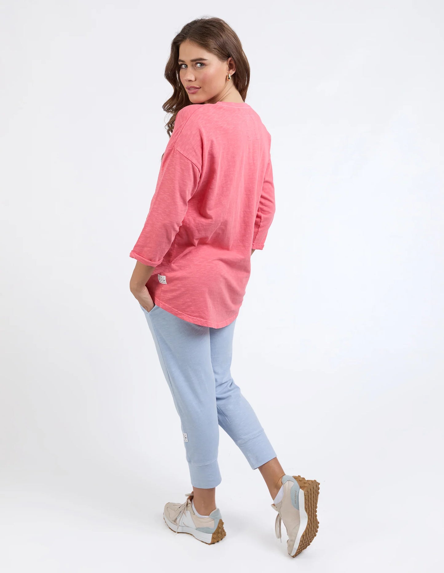 ANNIE 3/4 SLEEVE TEE - COSY CORAL