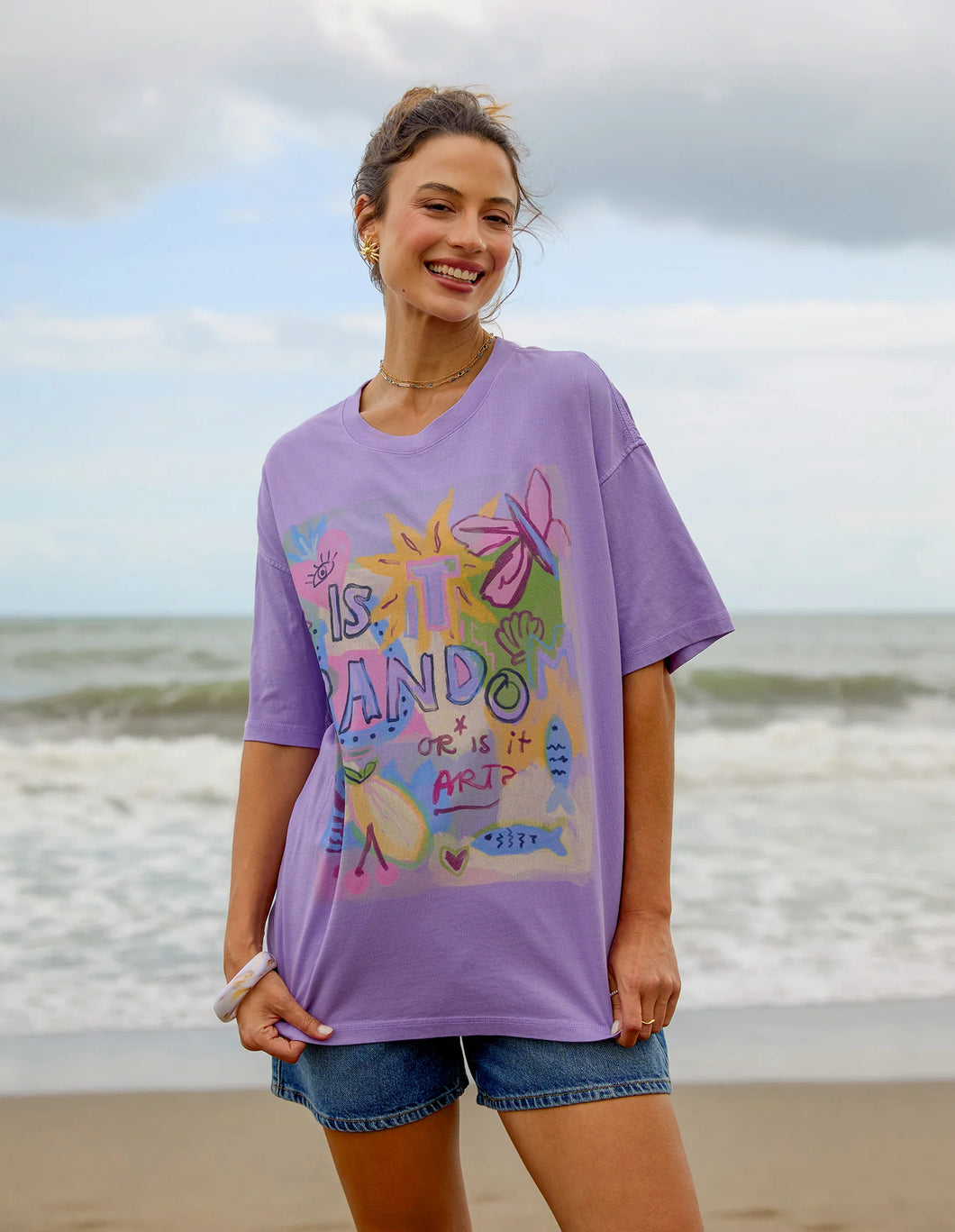 RANDOM AND ART TEE - LAVENDER
