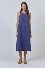 Load image into Gallery viewer, LINEN MIDI DRESS - BLUEBERRY