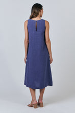 Load image into Gallery viewer, LINEN MIDI DRESS - BLUEBERRY