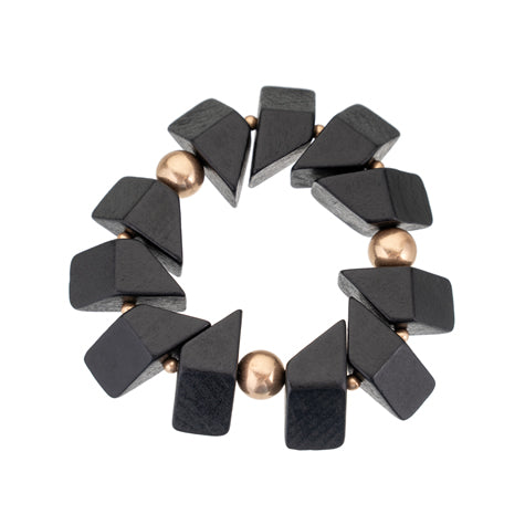 CHUNKY BLACK WOOD BRACELET