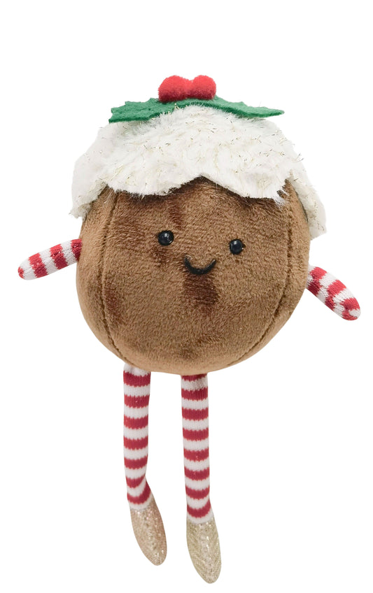 FLUFFY CHRISTMAS PUDDING HANGING DECORATION