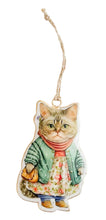 Load image into Gallery viewer, NANNA CAT, GREEN EYED CAT &amp; SAUSAGE DOG IN JUMPER ORNAMENT