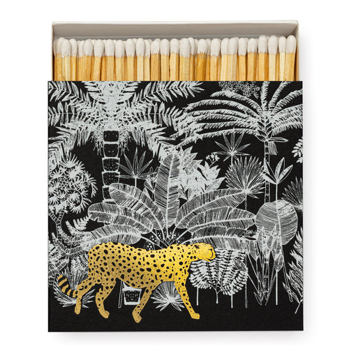 ARCHIVIST LUXURY SQUARE SAFETY MATCHES - CHEETAH IN JUNGLE