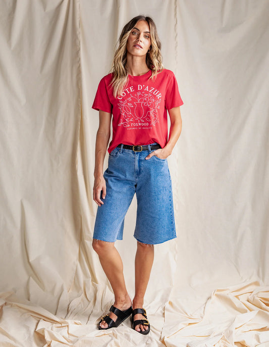 COTE D’AZUR TEE - CRIMSON