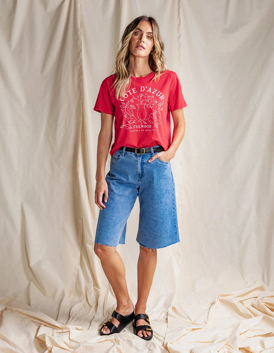 COTE D’AZUR TEE - CRIMSON
