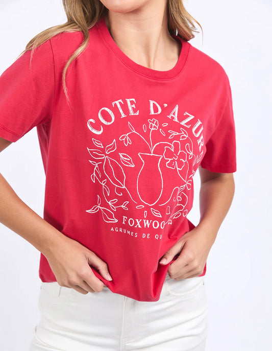 COTE D’AZUR TEE - CRIMSON