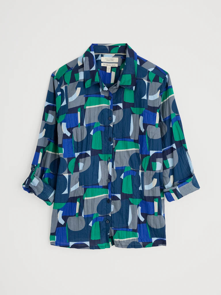 LARISSA SHIRT - ZENNOR ABSTRACT MARITIME