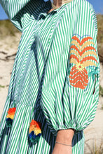 Load image into Gallery viewer, SPEAKING VOLUMES DRESS - GREEN SPRIPE