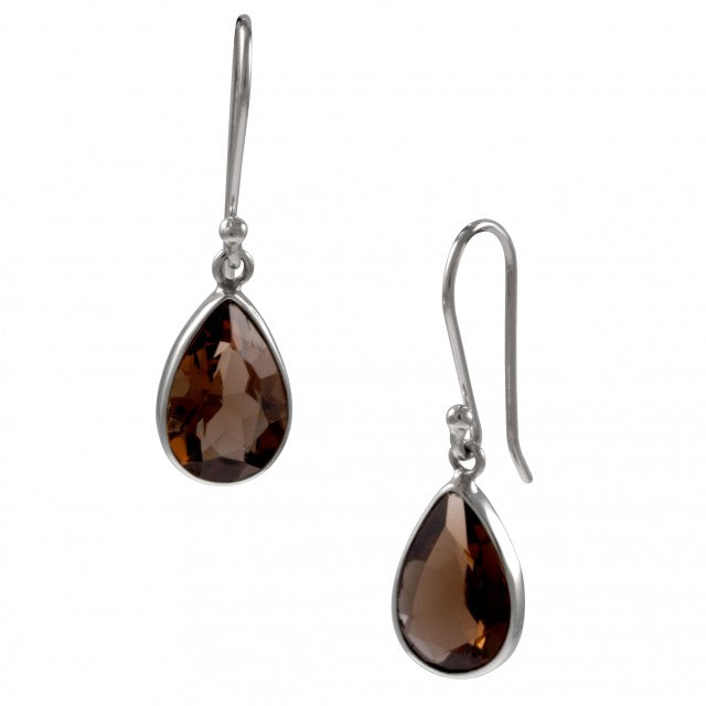 SMOKY QUARTZ TEARDROP EARRINGS