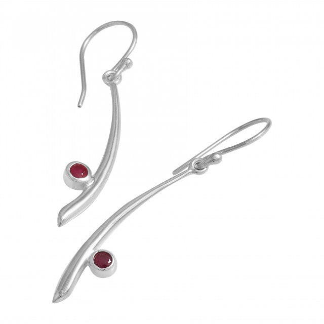 RUBY & SILVER EARRINGS