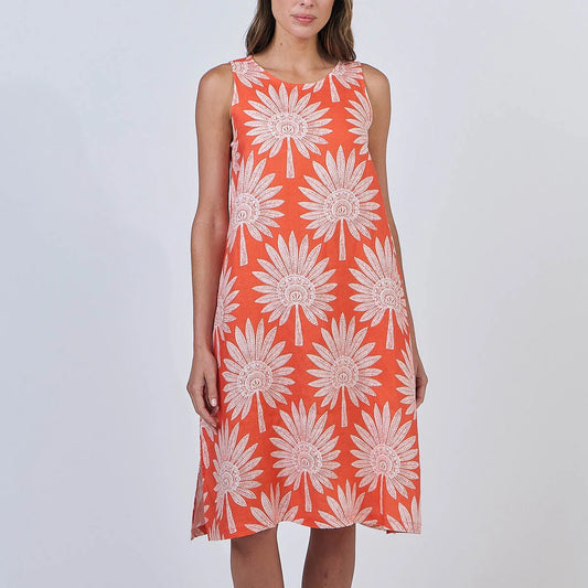 URCHIN PRINT LINEN DRESS