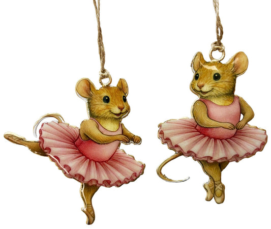 METAL BALLERINA MICE DECORATION