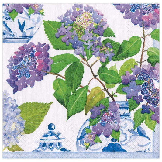 HYDRANGEAS AND PORCELAIN LUNCH NAPKINS