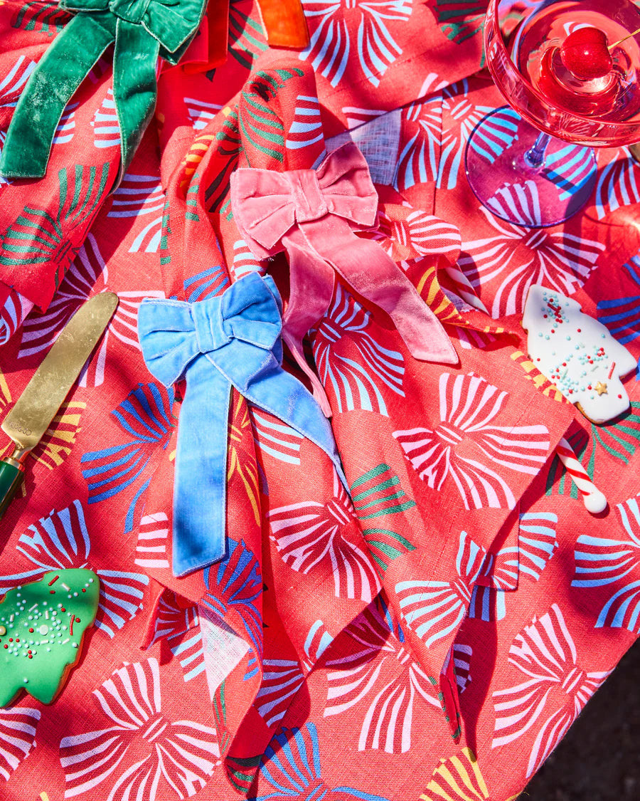 FESTIVE BOW 4P NAPKIN SET
