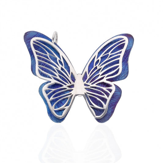 BLUE BUTTERFLY TITANIUM PENDANT