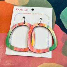 Load image into Gallery viewer, RECYCLED PAPER EARRINGS - SQUARE HOOP