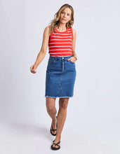 Load image into Gallery viewer, IRIS STRIPE TANK - TANGELO WHITE STRIPE