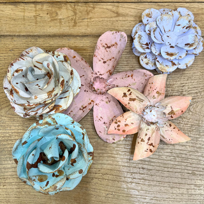 PASTEL METAL FLOWERS - LARGE