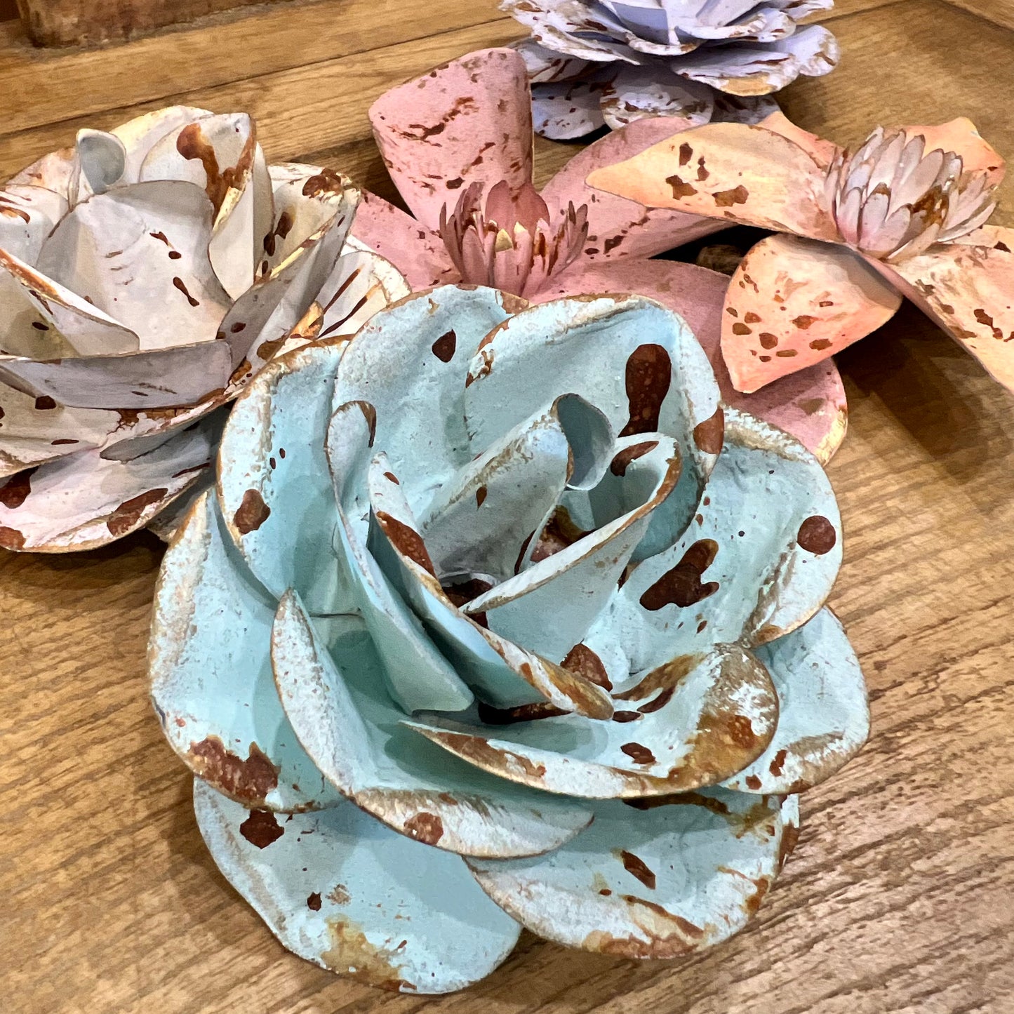PASTEL METAL FLOWERS - LARGE