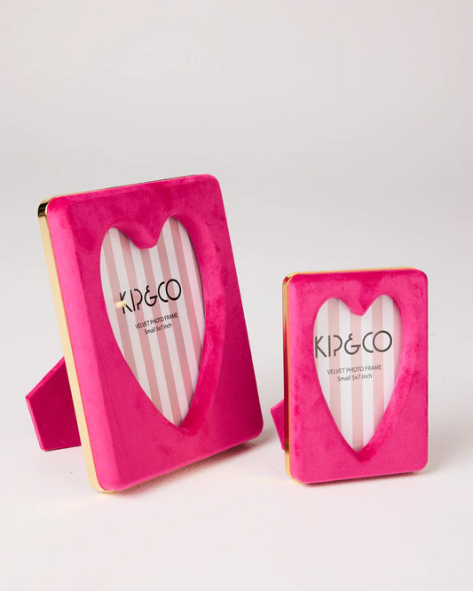 DESERT PINK HEART VELVET PHOTO FRAME