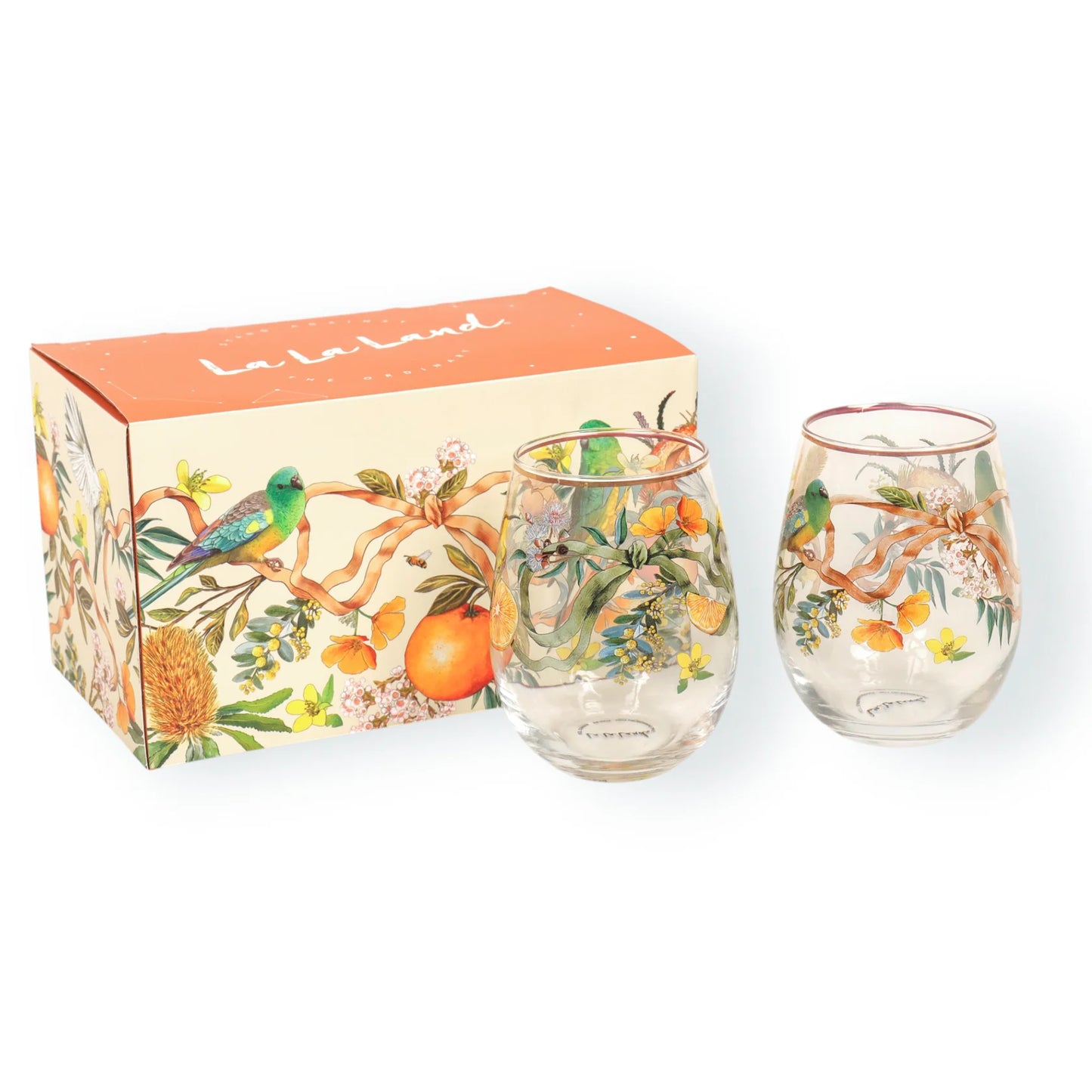 SET 2 GLASS TUMBLERS - GOLDEN HOUR