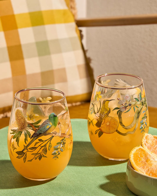 SET 2 GLASS TUMBLERS - GOLDEN HOUR