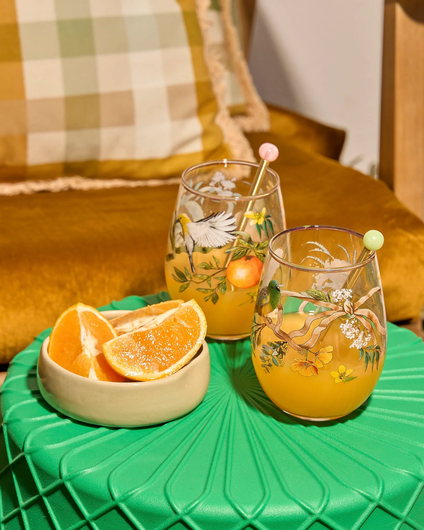 SET 2 GLASS TUMBLERS - GOLDEN HOUR
