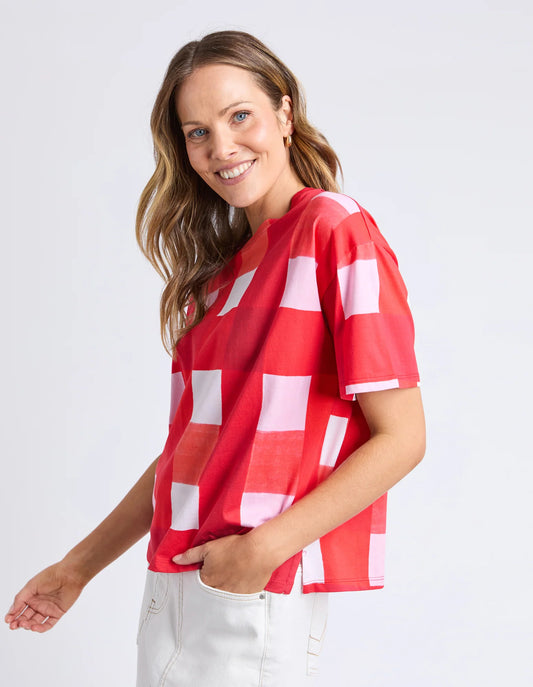 EDEN TEE - RED CHECK