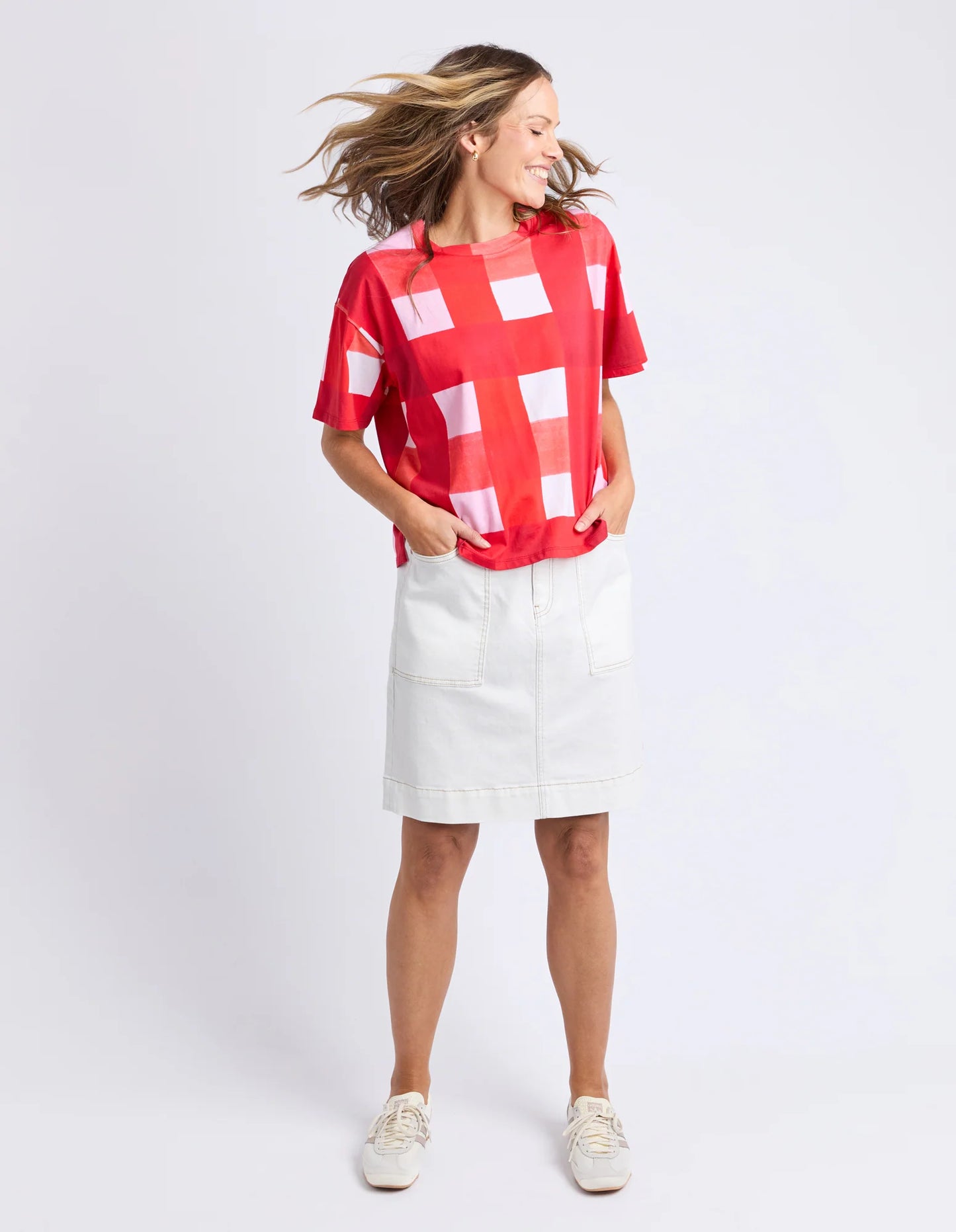 EDEN TEE - RED CHECK