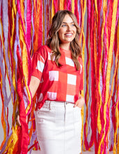 Load image into Gallery viewer, EDEN TEE - RED CHECK