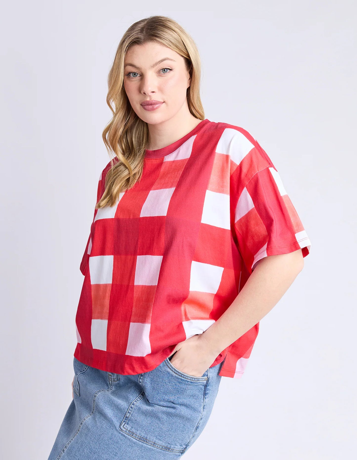 EDEN TEE - RED CHECK