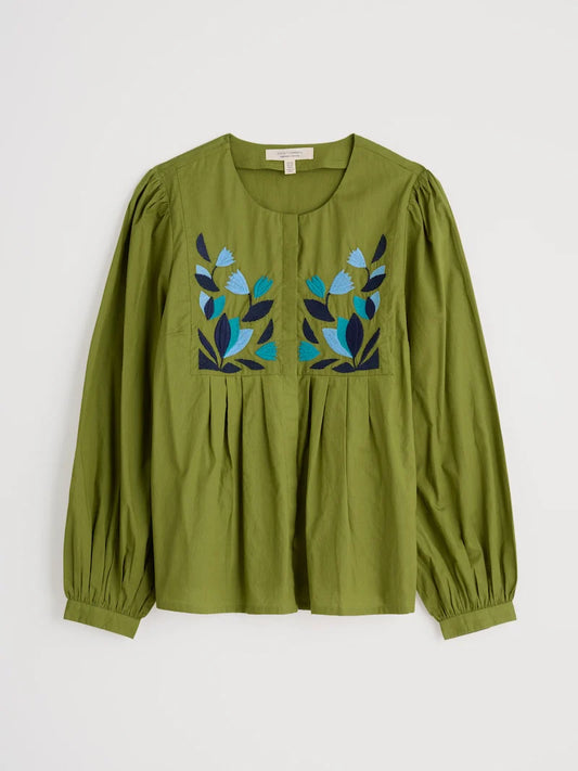 THORNAPPLE EMBROIDERED SHIRT - DARK CITRON