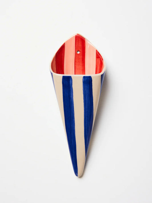 FOLLY WALL VASE - BLUE STRIPE
