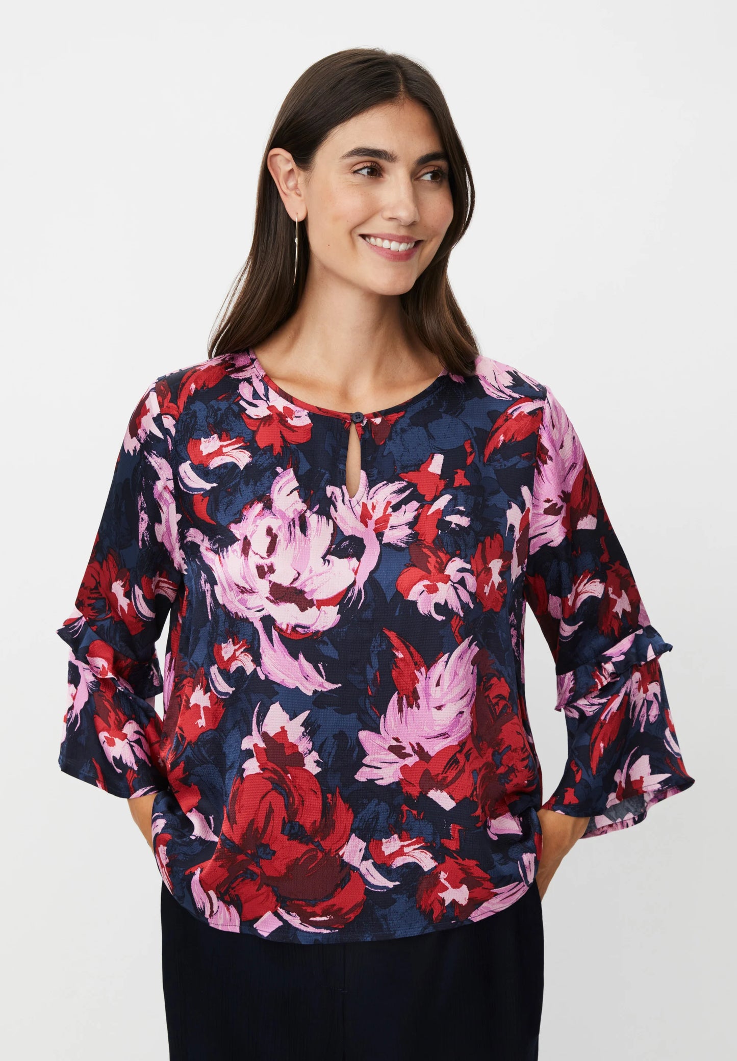 BIMELDA BLOUSE- SCARLET SAGE