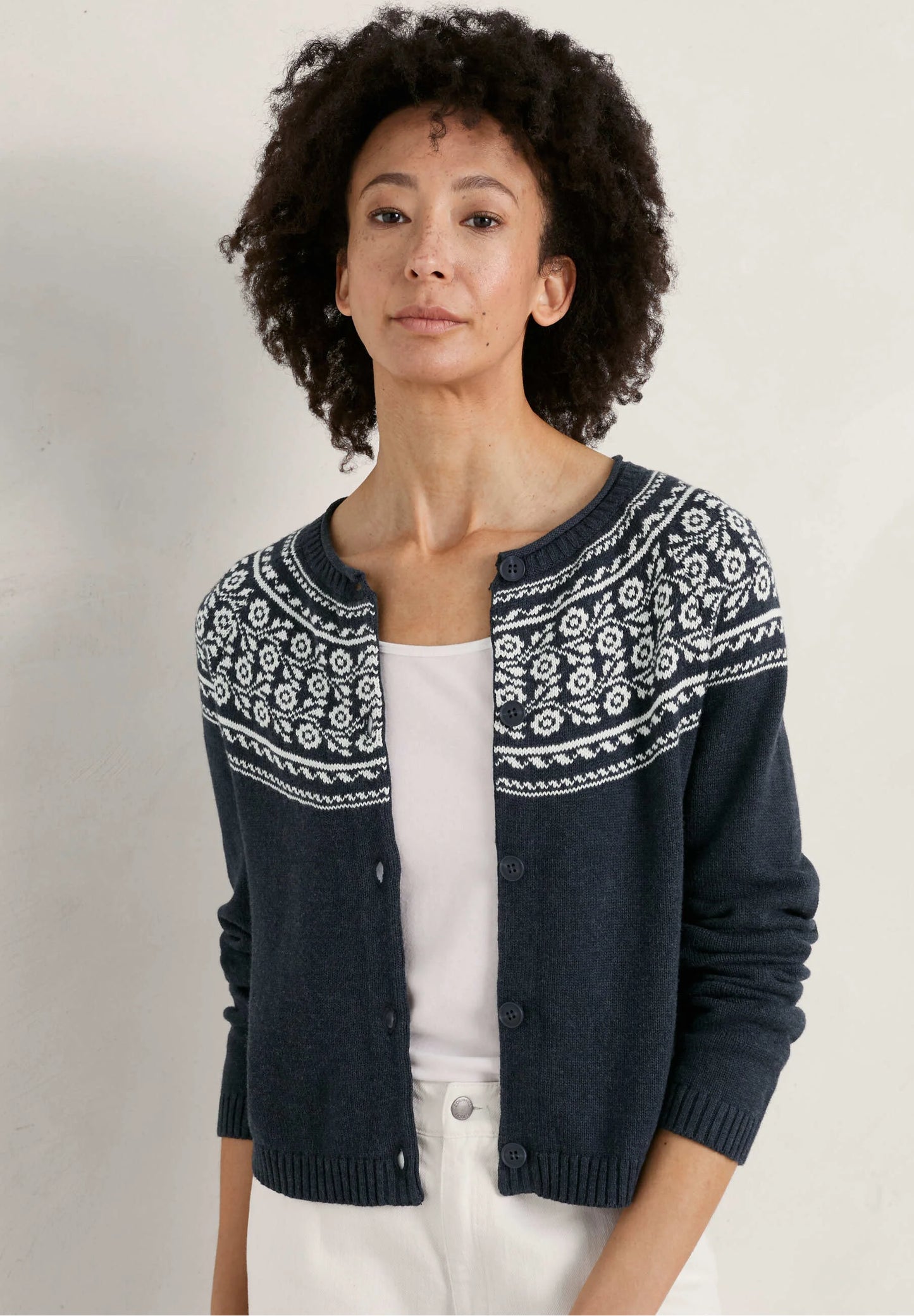SWEET PEA CARDIGAN - TAPESTRIES INKWELL ECRU