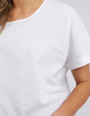 CURTIS WOVEN S/S TEE - WHITE