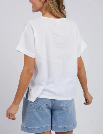 CURTIS WOVEN S/S TEE - WHITE