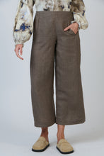 Load image into Gallery viewer, LINEN WIDE LEG PANT - CIGAR