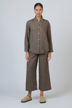 Load image into Gallery viewer, LINEN WIDE LEG PANT - CIGAR