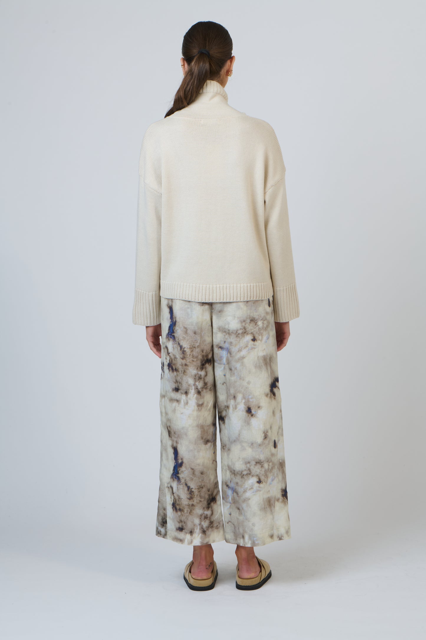 LINEN WIDE LEG PANT - EMPERADOR PRINT
