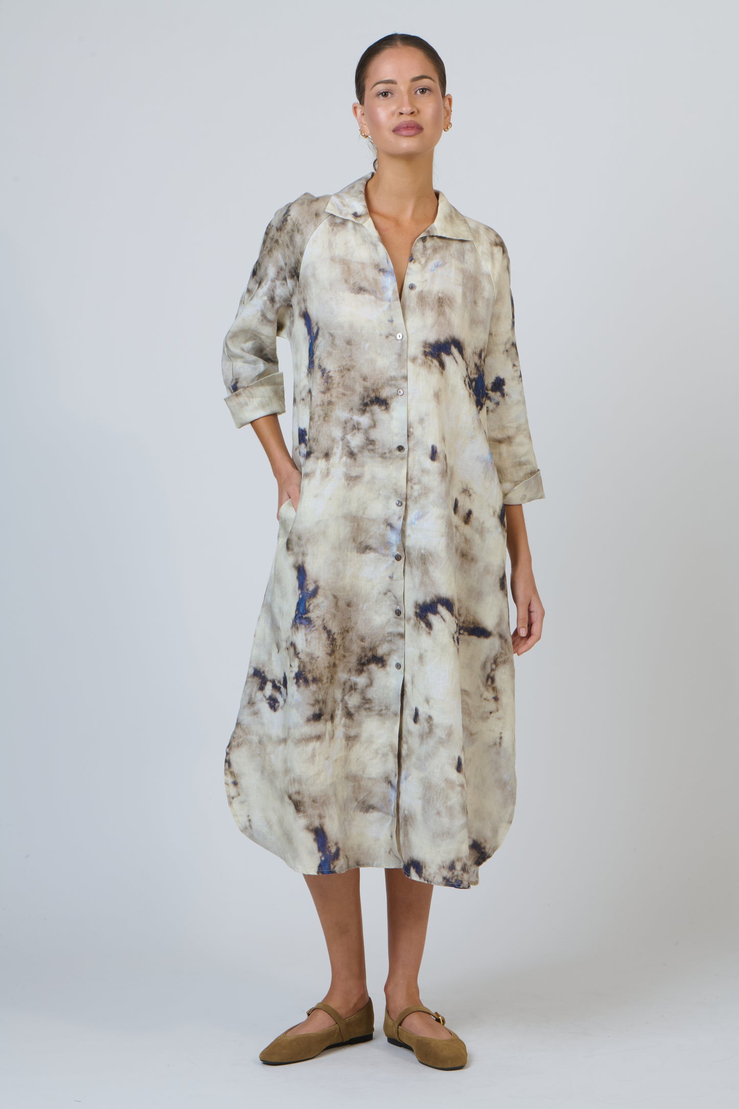 LINEN DRESS - EMEPRADOR PRINT