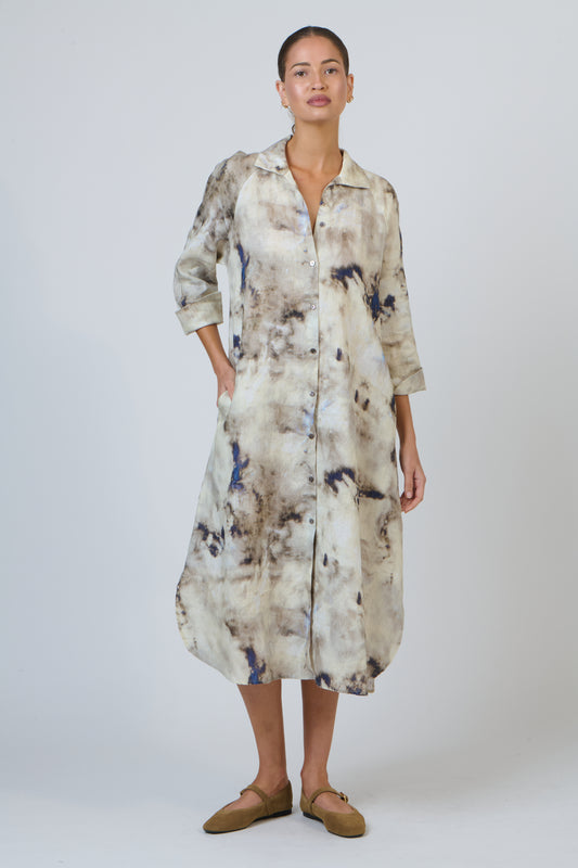 LINEN DRESS - EMEPRADOR PRINT