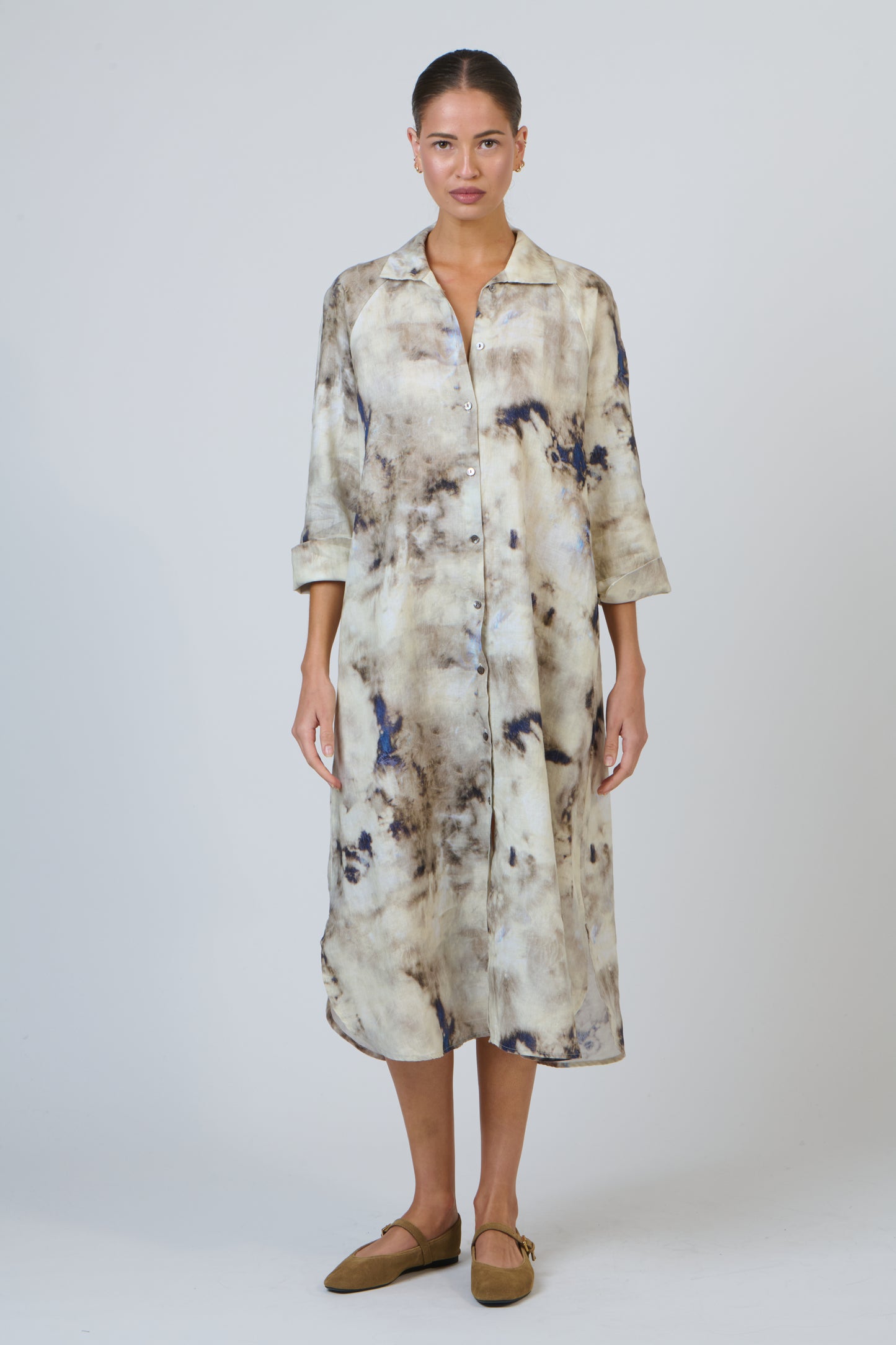 LINEN DRESS - EMEPRADOR PRINT