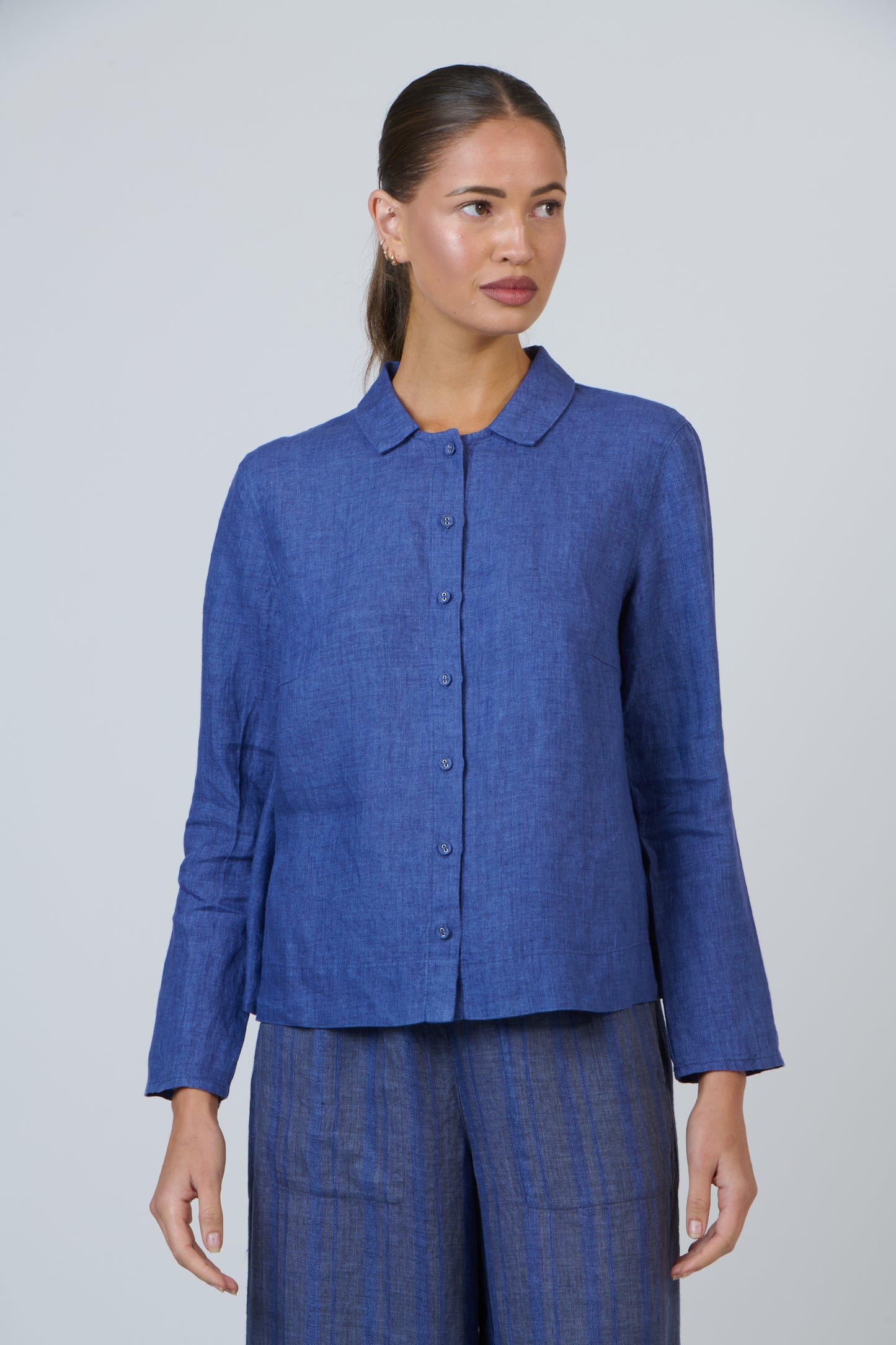 LINEN BUTTON DOWN SHIRT - PLACID