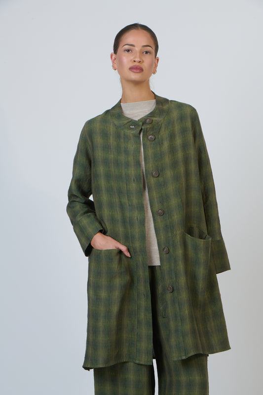 LINEN LONG JACKET - HIGHLANDS