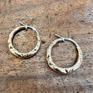 COPPER RUSTIC HOOPS - STERLING SILVER POSTS