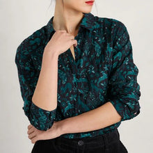 Load image into Gallery viewer, LARISSA SHIRT - WOODLAND TAPESTRY ONYX