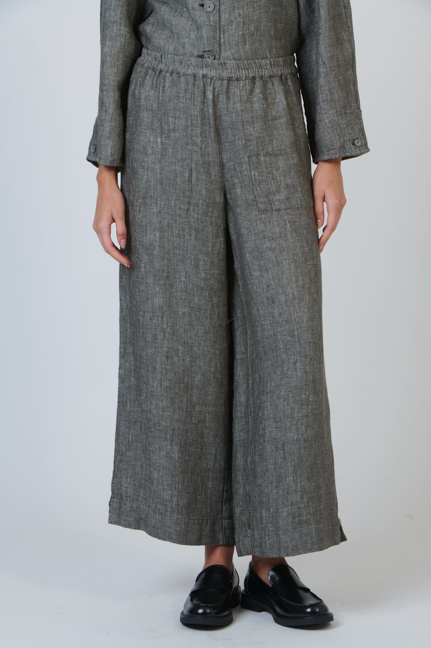 LINEN TROUSERS - TARRAGON