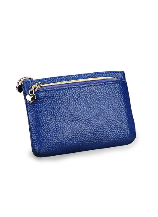 SMALL LEATHER PURSE WITH HEART ZIP